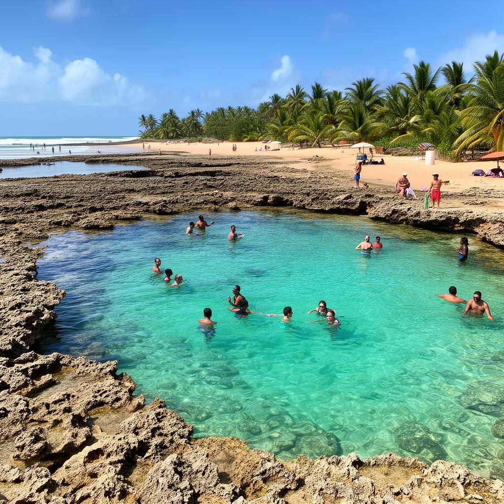 Piscina com vista para o oceano turquesa